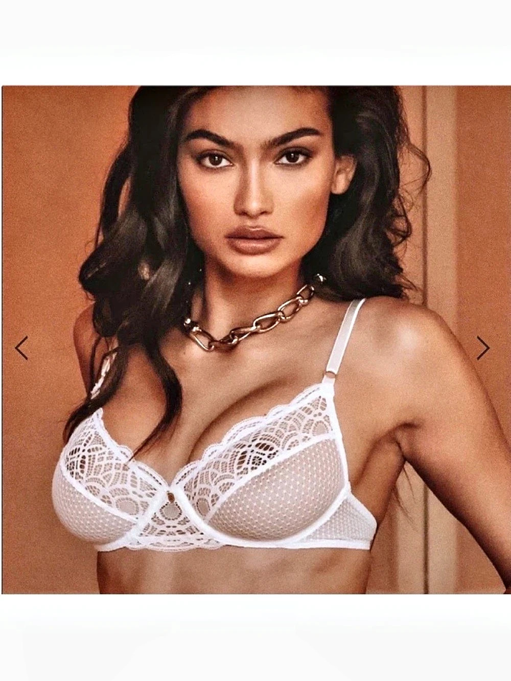 Gooseberry Intimates Lush Demi Bra Lace White XS NWT